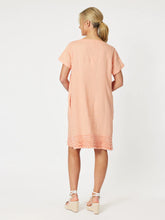 Load image into Gallery viewer, Linen Ruffle Hem Dress - Mandarine
