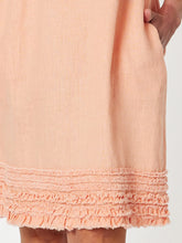 Load image into Gallery viewer, Linen Ruffle Hem Dress - Mandarine
