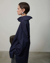 Load image into Gallery viewer, Beatrice B POPLIN BLOUSE WITH DRAPED NECK
