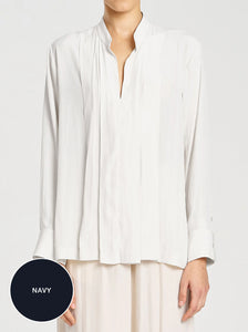 Mela Purdie F67 8728 FAN BLOUSE NAVY