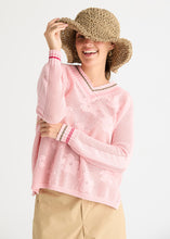 Load image into Gallery viewer, Zaket &amp; Plover ZP8813 Floral Pointelle Vee BLUSH
