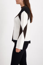 Load image into Gallery viewer, Monari Sequin Diamond Pattern Knit Jumper Brown
