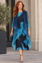 Load image into Gallery viewer, Collare Coat - Ombre Twilight Blue to Peacock
