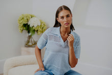 Load image into Gallery viewer, BL6219   Pointelle Stripe Polo
