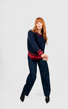 Load image into Gallery viewer, Bridge &amp; Lord Stripe Trim Raglan Pullover

