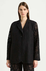 Button Blazer in Flora Lace