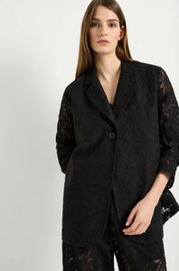 Button Blazer in Flora Lace