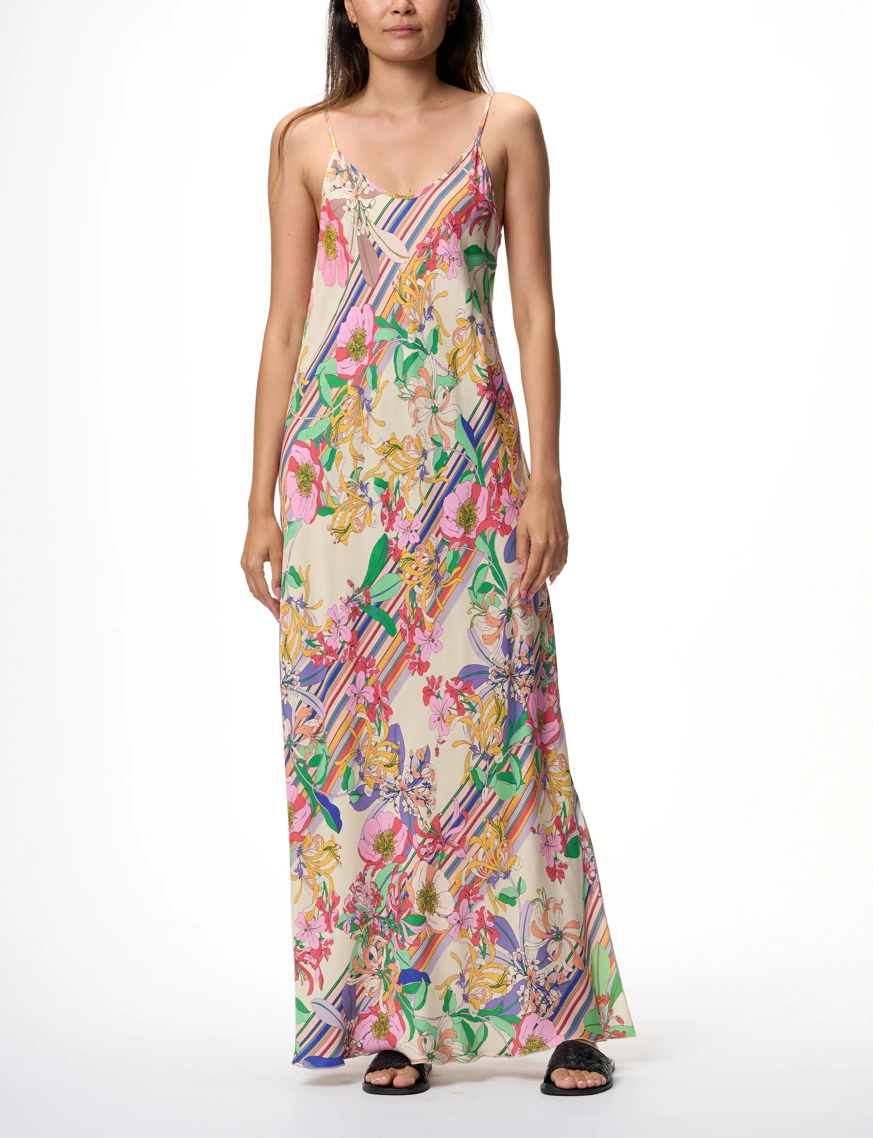 JOHNNY WAS Gigianna Floral Maxi Slipdress