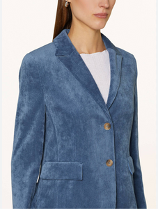 Women's corduroy blazer with lapel collar and two-button closure