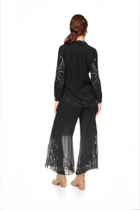 JOHNNY WAS CHRYSSIE CAMP SHIRT IN -BLACK-