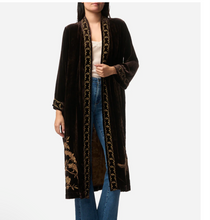 Load image into Gallery viewer, JOHNNY WAS Velvet kimono -Molly chocolate
