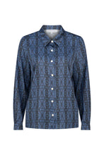 Load image into Gallery viewer, FORCE OF NATURE CLASSIC SILK SHIRT - NAVY PRINT
