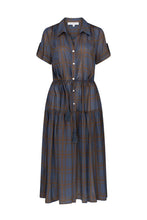 Load image into Gallery viewer, MOONLIGHT WAVE BUTTON FRONT DRESS - WALK THE LINE PRINT
