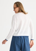 Load image into Gallery viewer, ZP8809 Pointelle Zip Cardi WHITE
