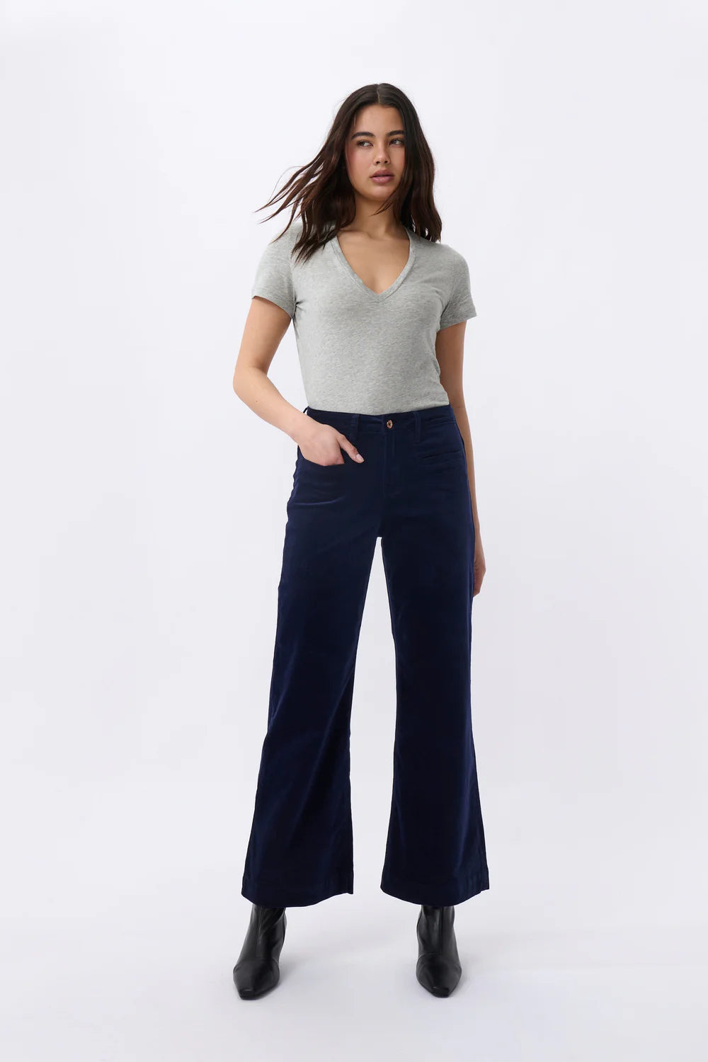 Kireina Freya velvet jean Navy