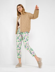 Mara S Apple Green Floral Chino Trousers