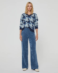 Women's corduroy wide pants with plastron pockets