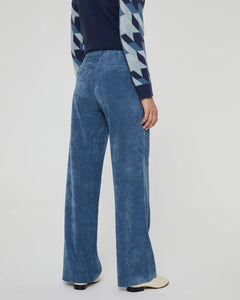 Women's corduroy wide pants with plastron pockets