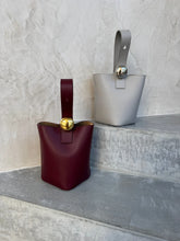 Load image into Gallery viewer, REMI Bucket Bag with Gold Bubble Lock, Burgundy
