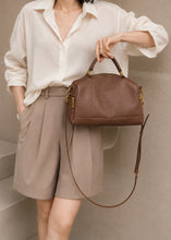Load image into Gallery viewer, JESSIE, Dark Tan Leather Bag
