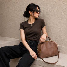 Load image into Gallery viewer, JESSIE, Dark Tan Leather Bag
