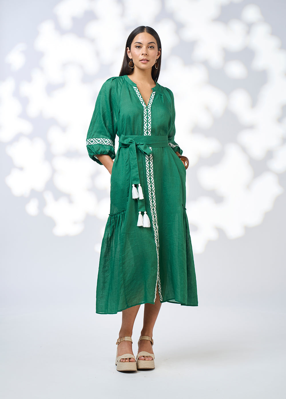 Maya Midi Dress Palm Green