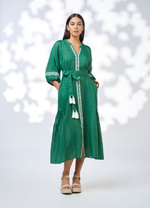 Maya Midi Dress Palm Green