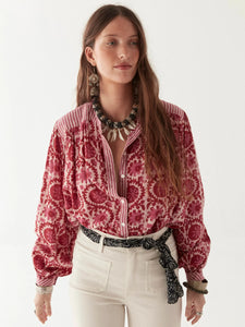 Leandra Blouse - Flamingo Grooves