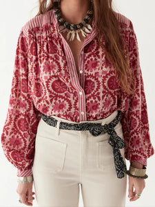 Leandra Blouse - Flamingo Grooves