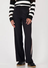 Load image into Gallery viewer, Monari Straight-Leg Side Stripe Trousers, Black
