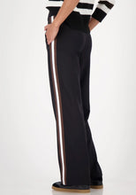 Load image into Gallery viewer, Monari Straight-Leg Side Stripe Trousers, Black
