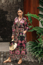 Load image into Gallery viewer, once was Carmen Silk Cotton Maxi Dress in Anthos Lótos
