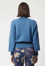 Load image into Gallery viewer, PAVILLION MERINO WOOL COTTON KNIT IN HAN BLUE
