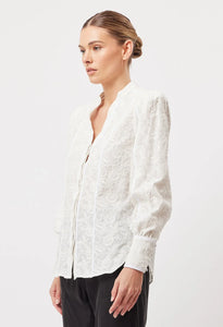CRUISE EMBROIDERED COTTON SHIRT IN IVORY