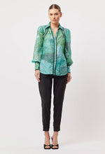 Load image into Gallery viewer, ODYSSEY COTTON SILK SHIRT IN JADE EXOTIC
