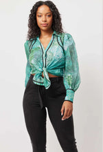Load image into Gallery viewer, ODYSSEY COTTON SILK SHIRT IN JADE EXOTIC
