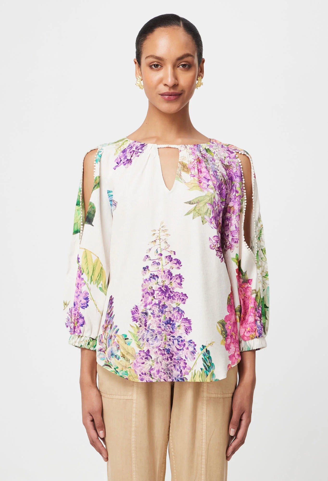 Annabelle Viscose Dobby Blouse in Wisteria Alba