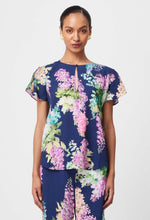 Load image into Gallery viewer, Augustine Viscose Dobby Top in Navy Wisteria
