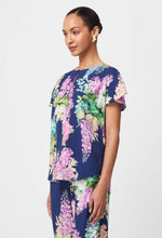 Load image into Gallery viewer, Augustine Viscose Dobby Top in Navy Wisteria
