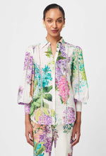 Load image into Gallery viewer, Swanson Embroidered Cotton Voile Shirt in Wisteria Alba
