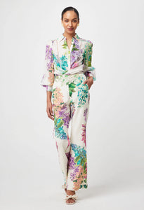 Swanson Embroidered Cotton Voile Shirt in Wisteria Alba