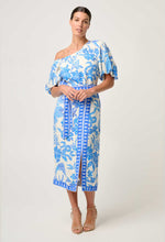 Load image into Gallery viewer, Juno Viscose One Shoulder Top in Azure Mosaic
