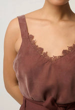 Load image into Gallery viewer, Julien Cupro Blend Lace Cami in Rosewood
