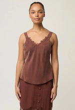 Load image into Gallery viewer, Julien Cupro Blend Lace Cami in Rosewood
