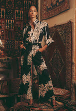 Load image into Gallery viewer, PANTEA LINEN/VISCOSE PANT IN ROSEWATER BORDER PRINT
