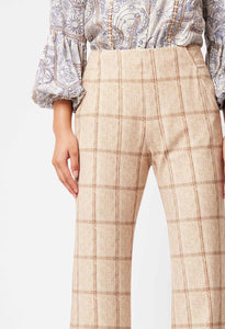 GETTY PONTE PANT IN OATMEAL CHECK