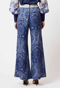 VENUS VISCOSE LINEN PANT IN ZODIAC PRINT