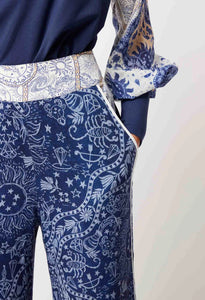 VENUS VISCOSE LINEN PANT IN ZODIAC PRINT