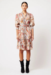 ATLAS LINEN VISCOSE DRESS IN ARIES FLORAL