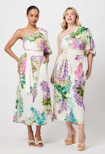 Bahia Linen Viscose Dress in Wisteria Alba